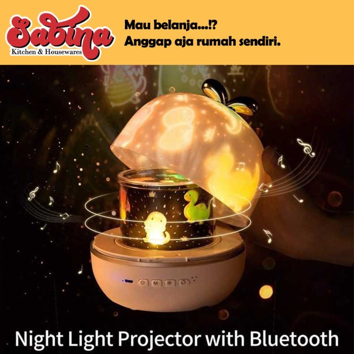 Speaker Bluetooth Lampu Tidur Proyektor Remote ZPAA