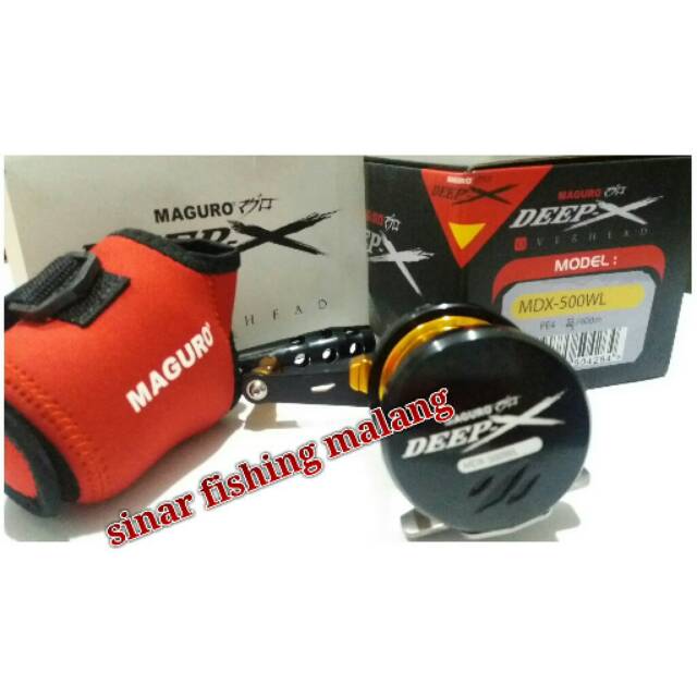 Reel Maguro Deep X MDX 500 WL warna black caranx