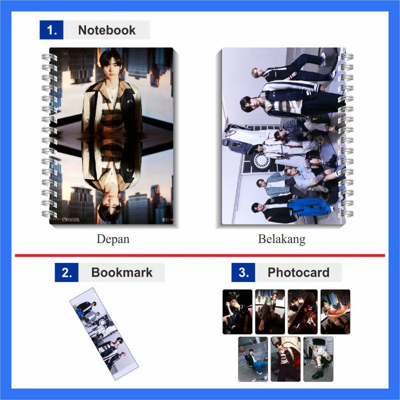 

[BISA COD] PAKET NOTEBOOK KPOP ENHYPEN - BORDER CARNIVAL VERSI DOWN