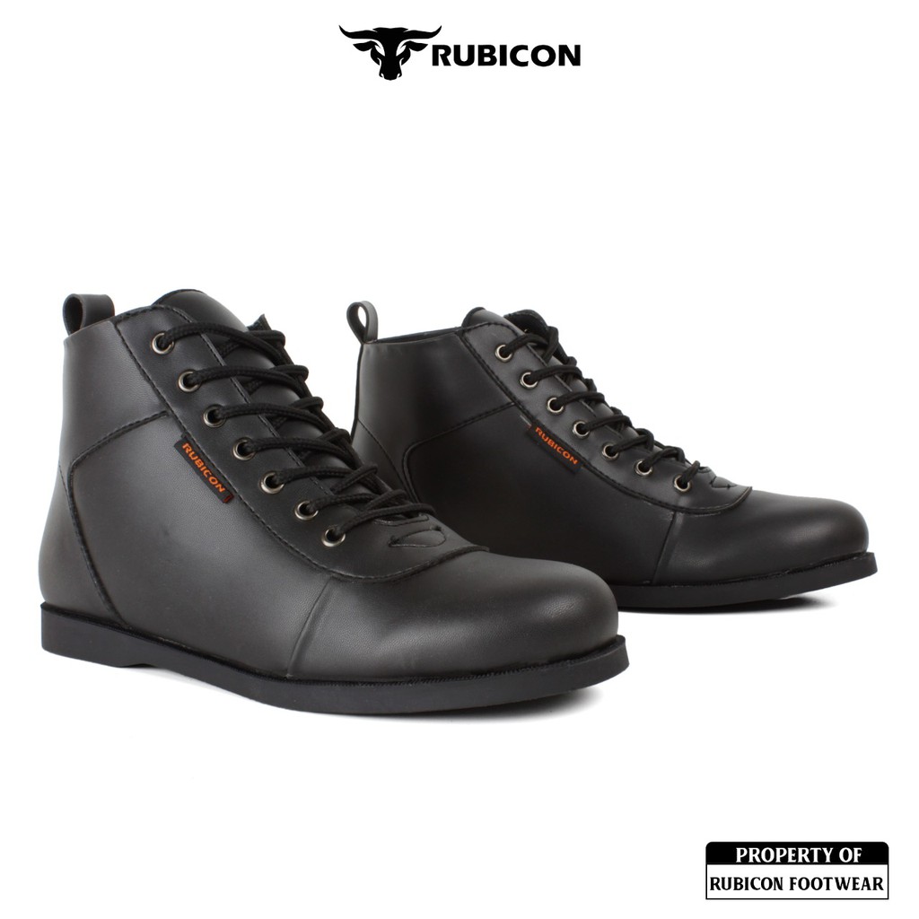 RUBICON PENTURA SEPATU BOOTS FORMAL SEPATU KERJA KANTORAN PREMIUM QUALITY HITAM