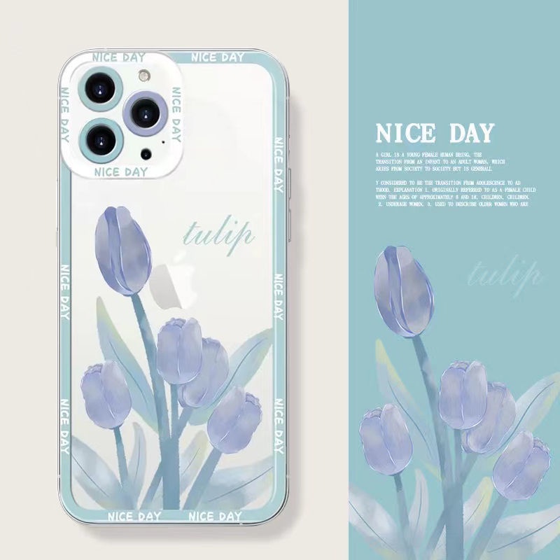 Soft Case Silikon TPU Transparan Motif Bunga Untuk IPhone 14 13 12 11 Pro X XR XS Max 7 8 14 Plus 6 6S