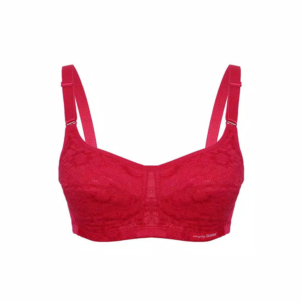 Glena by Christine Everyday Basic Bra - Red