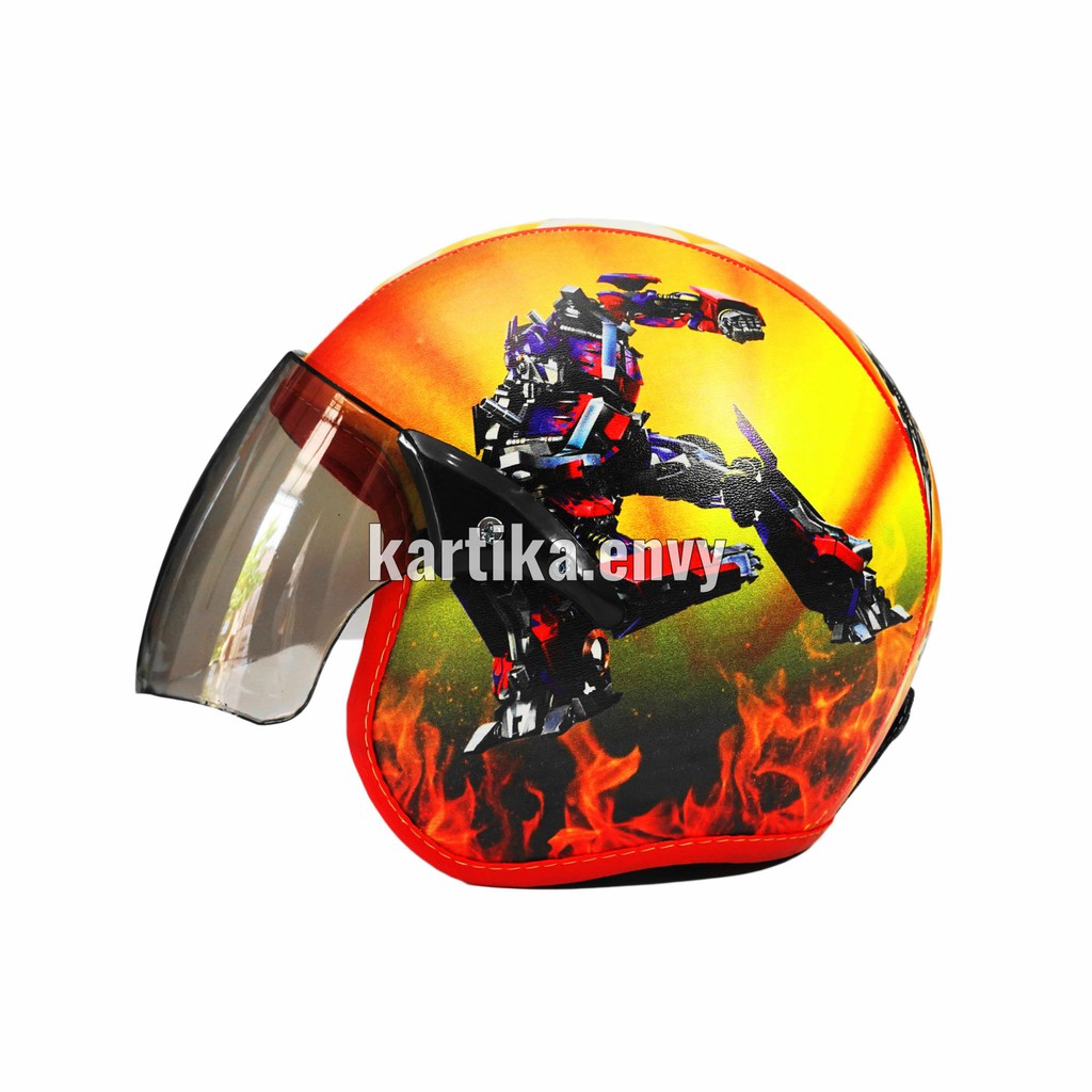 Helm Anak Laki Standart Kaca Halfface Karakter Transformers