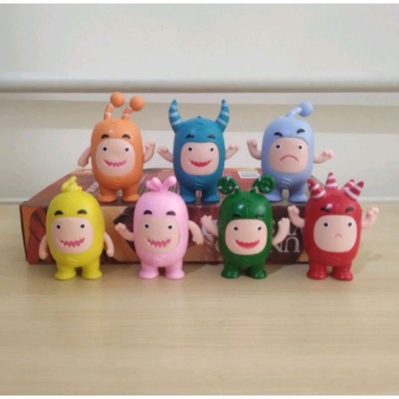 Figure Oddbods Set isi 7pcs/Topper Cake Oddbods