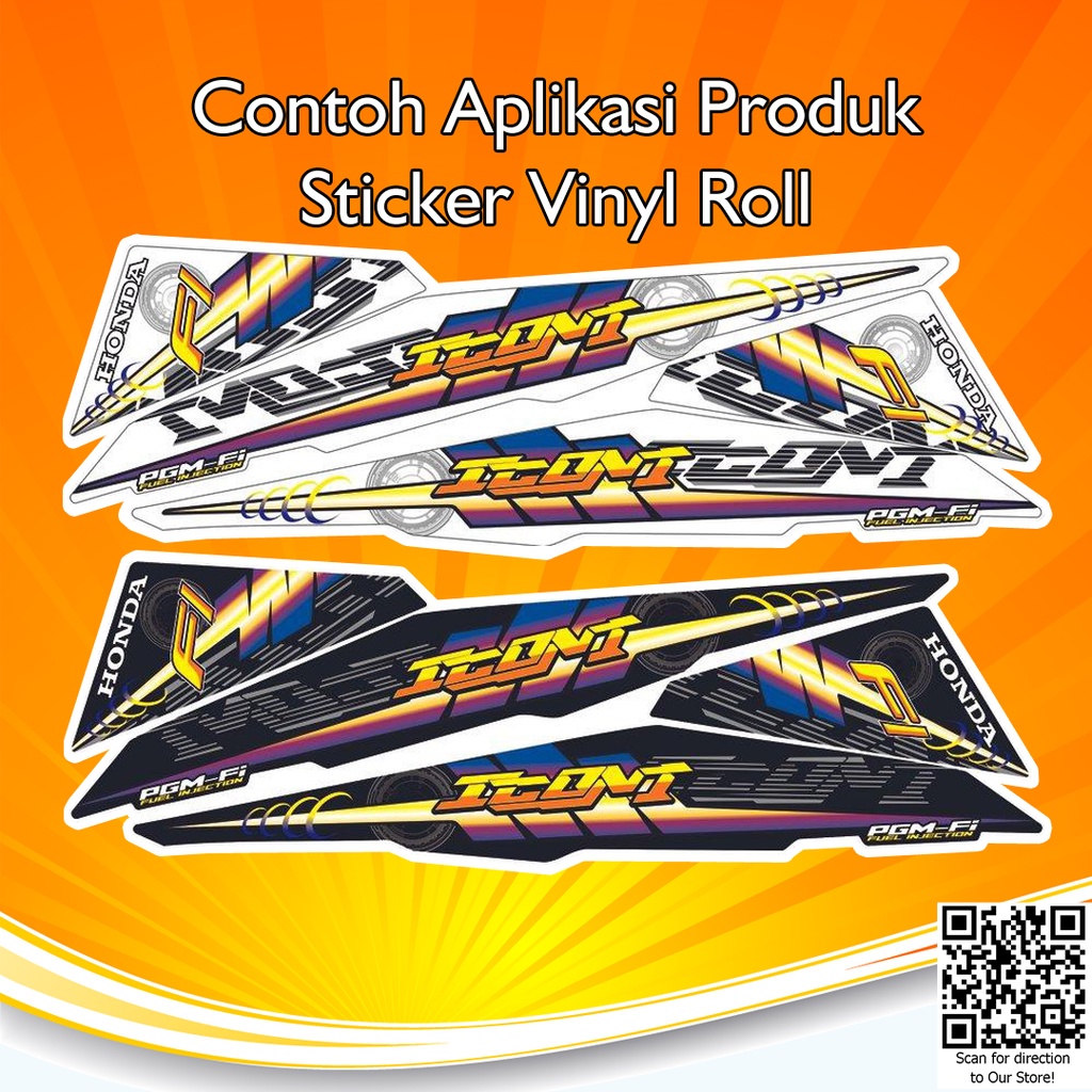 EXILO Sticker Vinyl Roll Indoor Outdoor Digital Print Inkjet Eco Solvent UV Stiker White Gloss Panjang 50 m Lebar 1.06 m