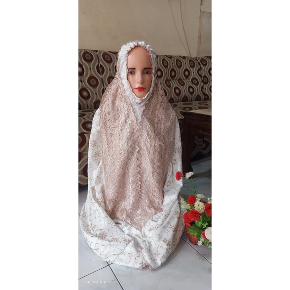 Mukena Dewasa Terusan Katun Jepang Renda Syahrini Allsize RoyalGarden