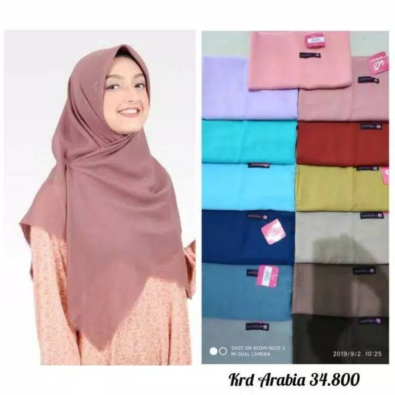 Rabbani Segiempat Rawis Arabia Saudia Ukuran 115x115cm Warna Putih Coklat Abu Pink