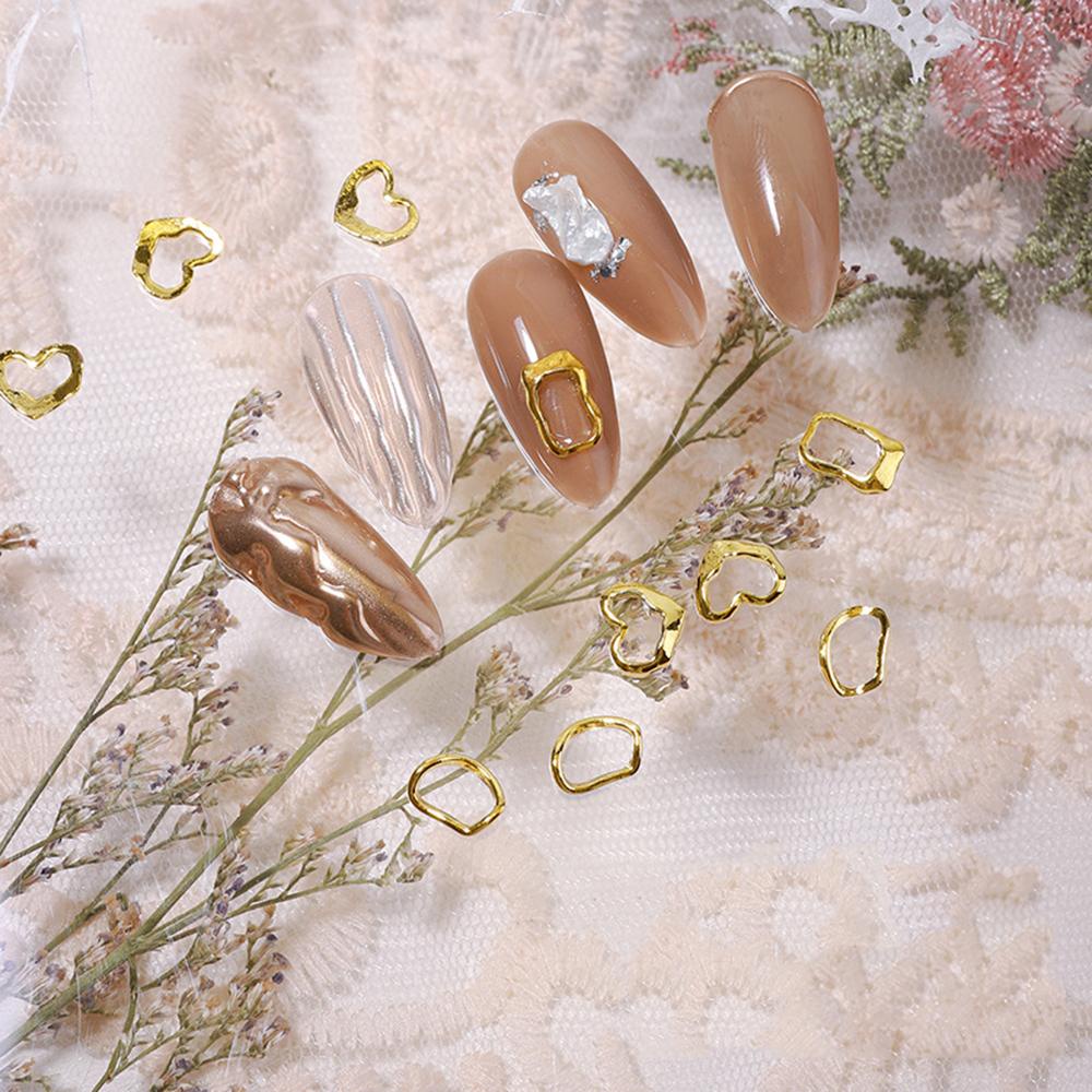 MXBEAUTY Hollow Rivet Perhiasan Alloy Berbagai Bentuk Berongga Geometri Tidak Teratur 3D Alloy Berlian Imitasi