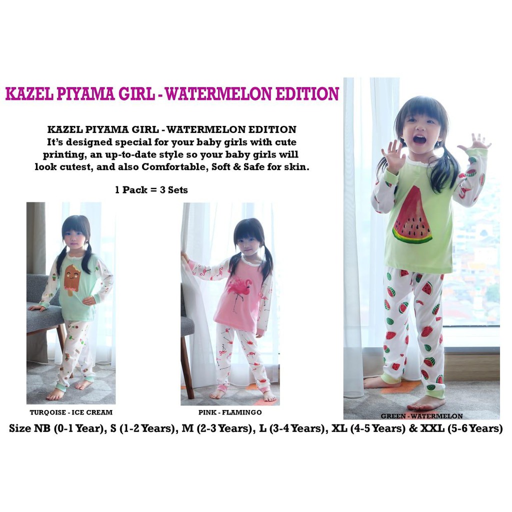 Kazel Piyama Watermelon 0-5 thn