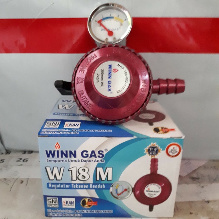 Regulator Winn Gas W 18 M - Meteran W 18M - Tekanan Rendah W18M  Garansi Win Gas - SNI