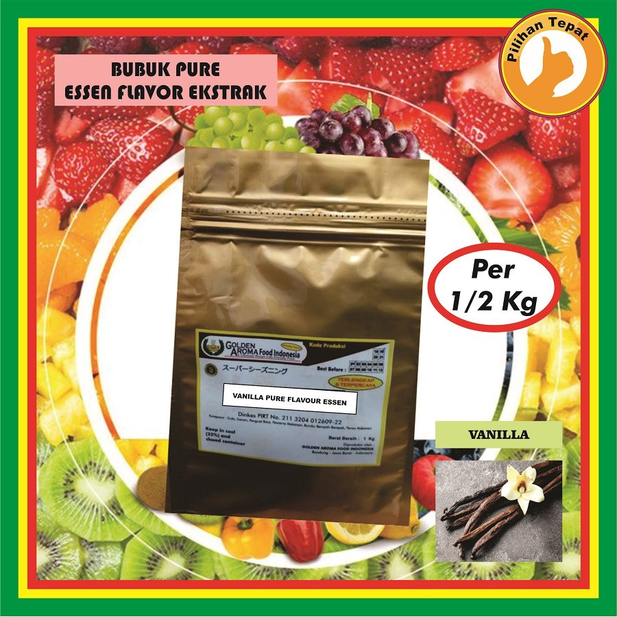 

Bubuk Vanilla Pure Efe 1/2 kg Murni Essen Flavour Ekstrak 500 Gram Serbuk Vanila Pure Plain Essence Flavor Extract