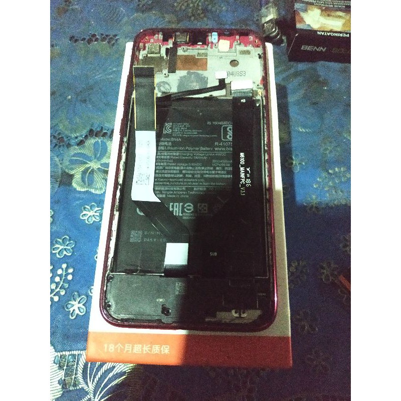 Baterai batre batry xiaomi note 7 ori copotan