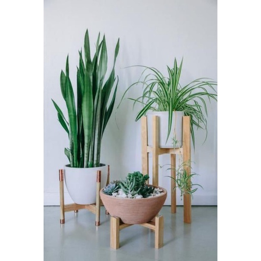 rak pot bunga tatakan pot standing pot rak kayu standing planter