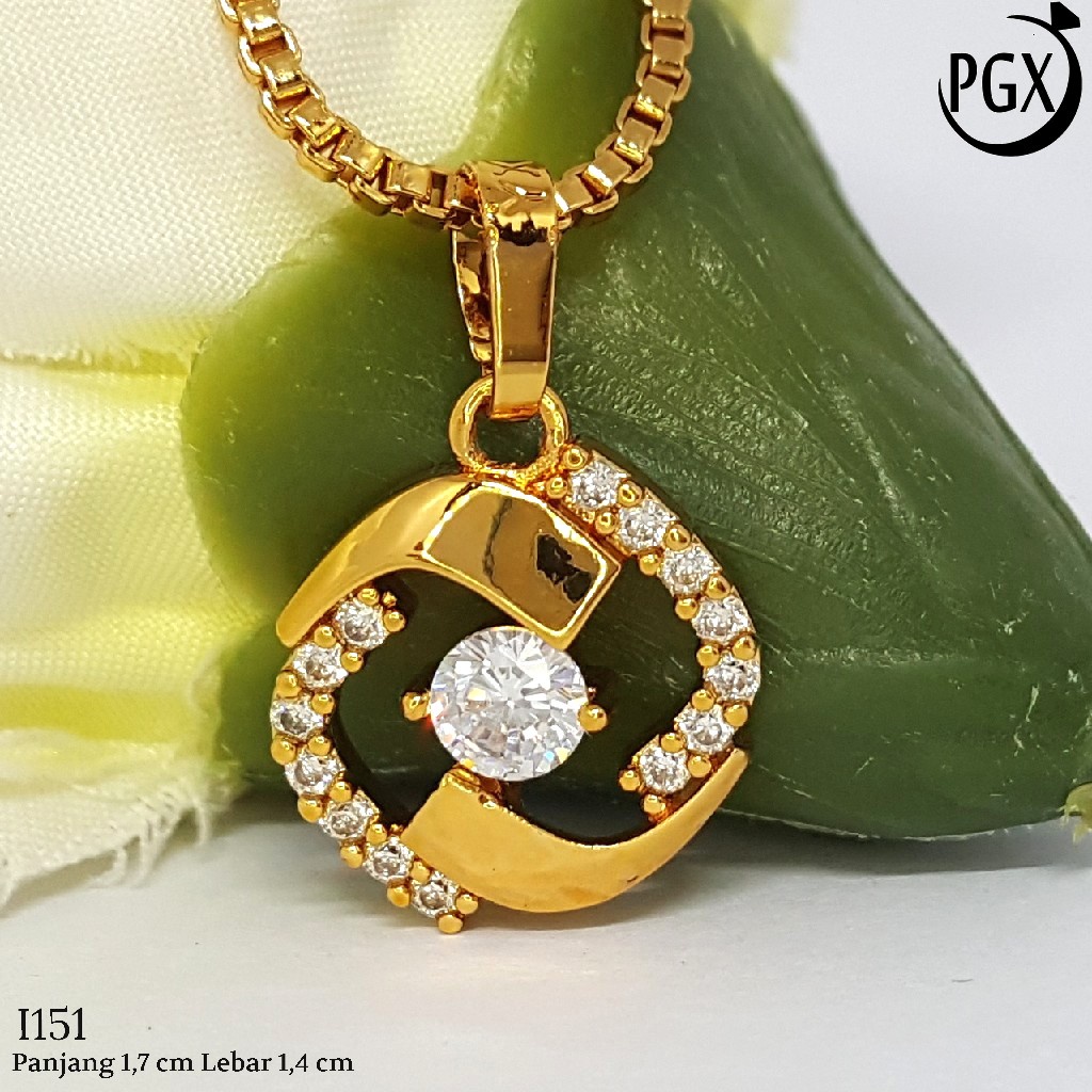 PGX Liontin Kalung Xuping Wanita Perhiasan Lapis Emas Aksesoris Fashion - I151