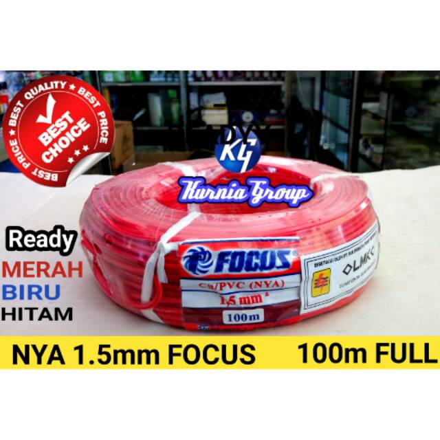 Kabel NYA 1,5mm 100M FOCUS Kawat Tunggal Cabel Instalasi listrik Rumah SNI LMK Kabel Kawat Tembaga