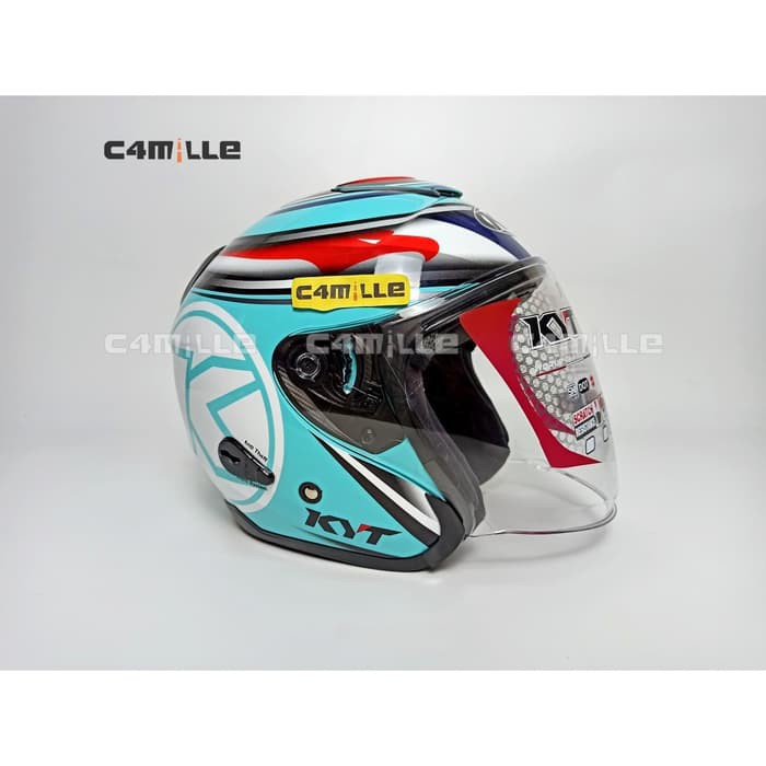 HELM KYT KYOTO AQUA BLUE HALF FACE