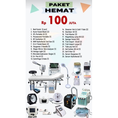 Paket Hemat 100jt Alat Kecantikan Klinik & Salon