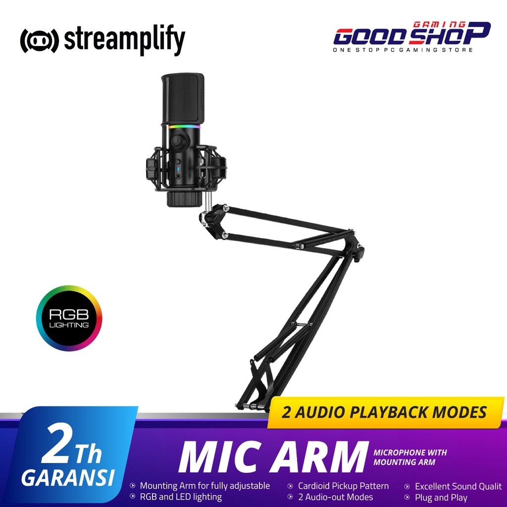 Streamplify Mic Mount Arm RGB - Mount