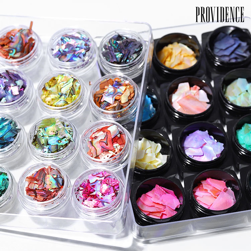 Providence 12Pcs/Set Pro Women Shell Pieces Sequins Nail Art Decorations Manicure Tools