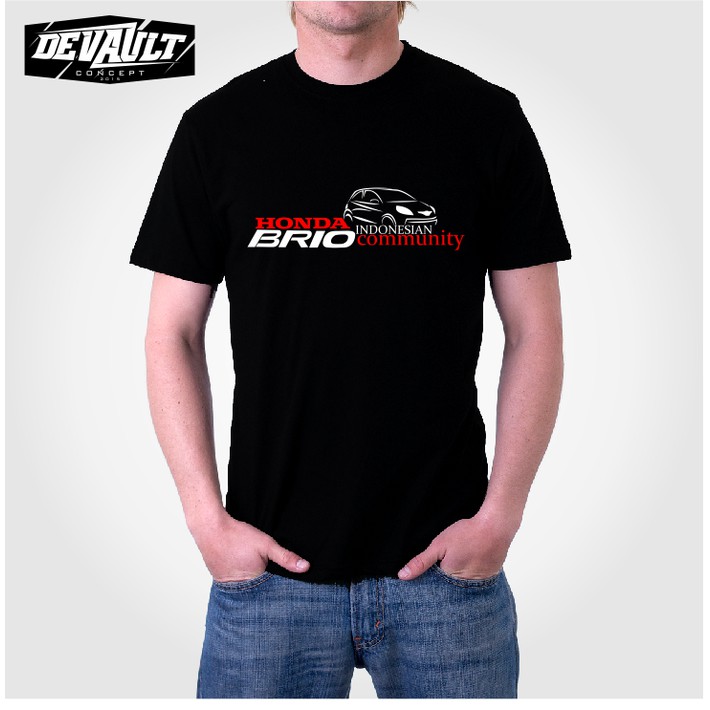 Kaos/T-shirt Honda Brio Indonesia Community Black Red Logo  -acdc squard