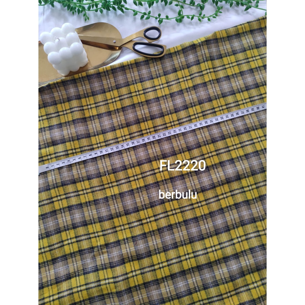 KUNING kain flanel bahan kotak katun yarndyed harga per 0.5meter/kain meteran happychild