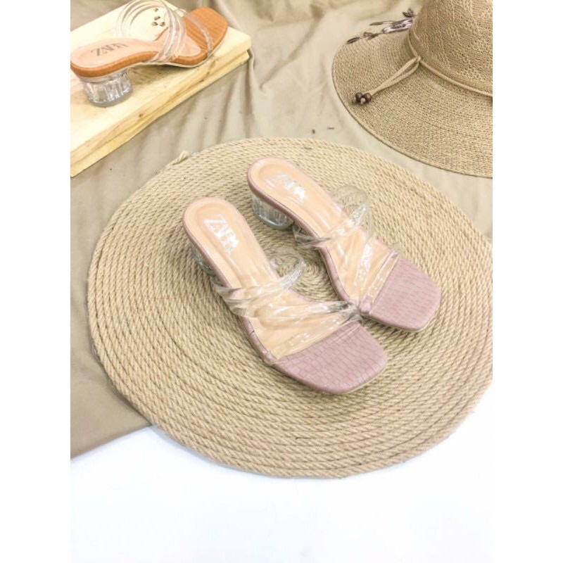 heels ZARA hak kaca 3cm