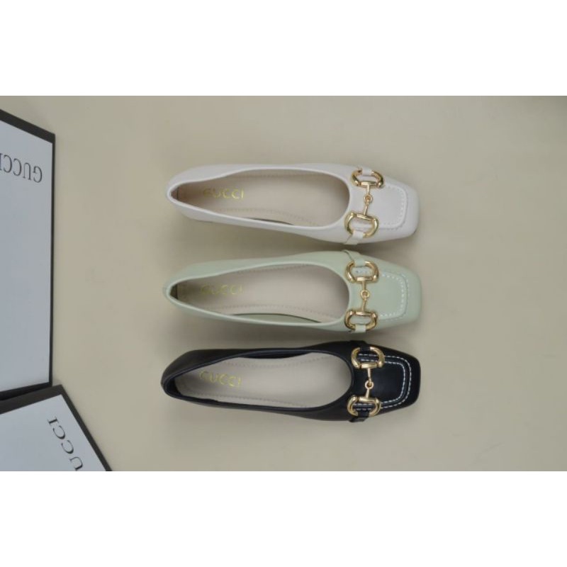 Sepatu wanita flat shoes wedges heels gucci import