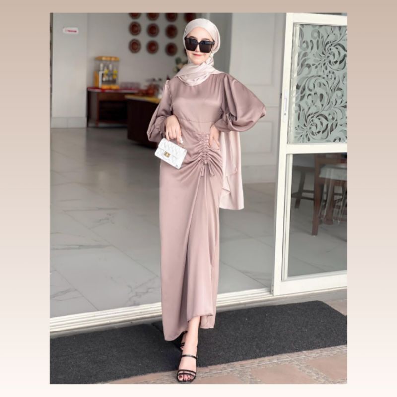 Syahla Dress Silk serut dress serut satin custom bridesmaid murah seragam kondangan couple