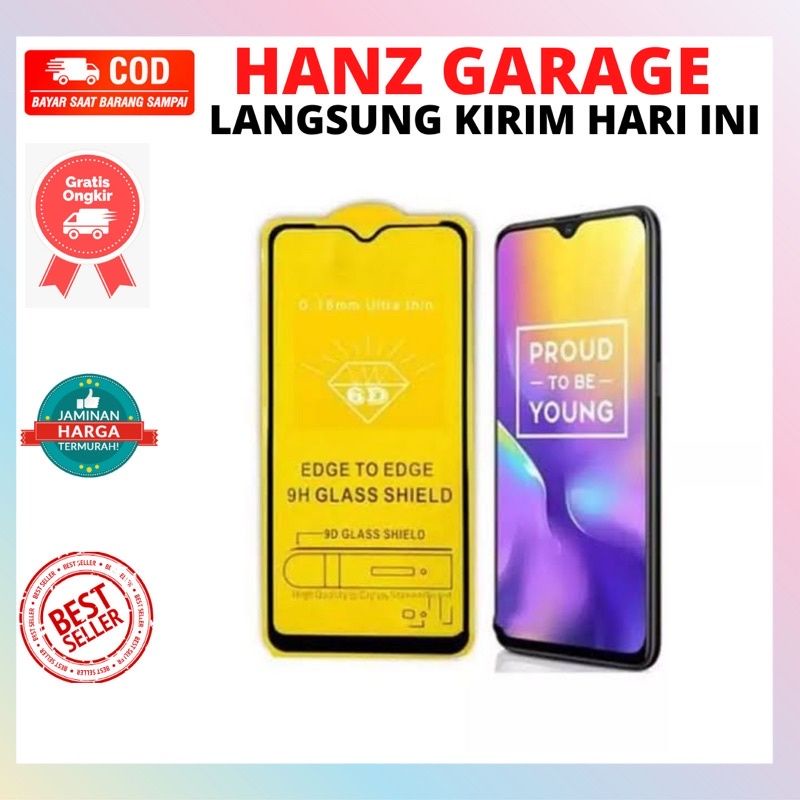 tempered glass full layar type hp Realme 3, 3 pro, C2, C1, C3, C11 2020, 5, 5s, 5i, 5 pro, 6, 6i, 6 pro, 7, 7i, 7 pro, 8, 8i, 8 pro, , C12, C15, C20 , C17 ,C21y, C25, C20,c20a, c20i, C11 2021/C31