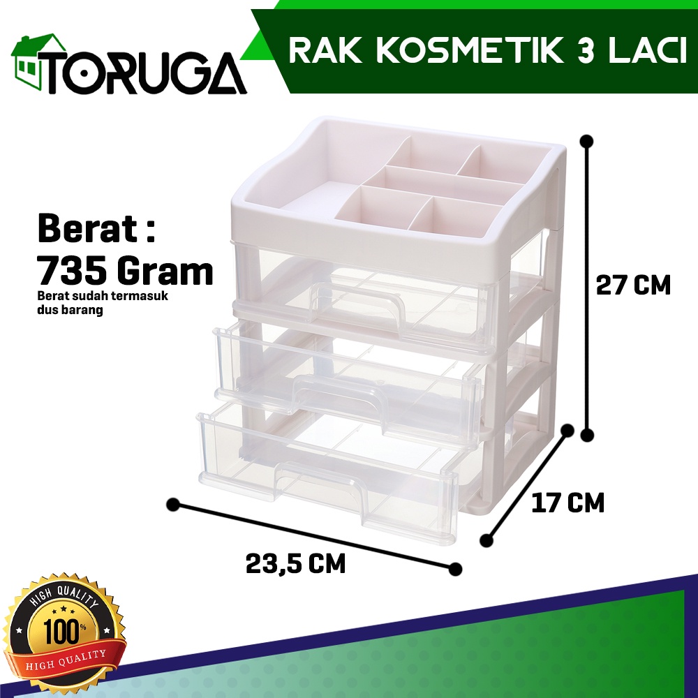 Rak Kosmetik Laci 3 Susun Organizer Multifungsi Laci Susun Bumbu Dapur Rak Make up Mini Storage Box Obat Medicine Portable