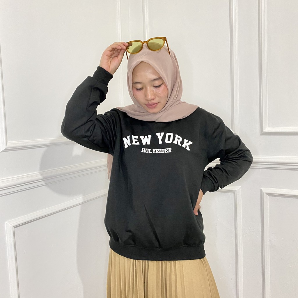 NEW YORK HOLYRIDER SWEATER  II SWEATER NY CRAWNECK PRIA DAN WANITA II 11 WARNA