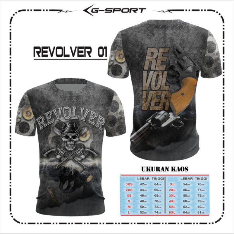 Revolver01 BAJU KAOS REVOLVER ABU #GSPORT