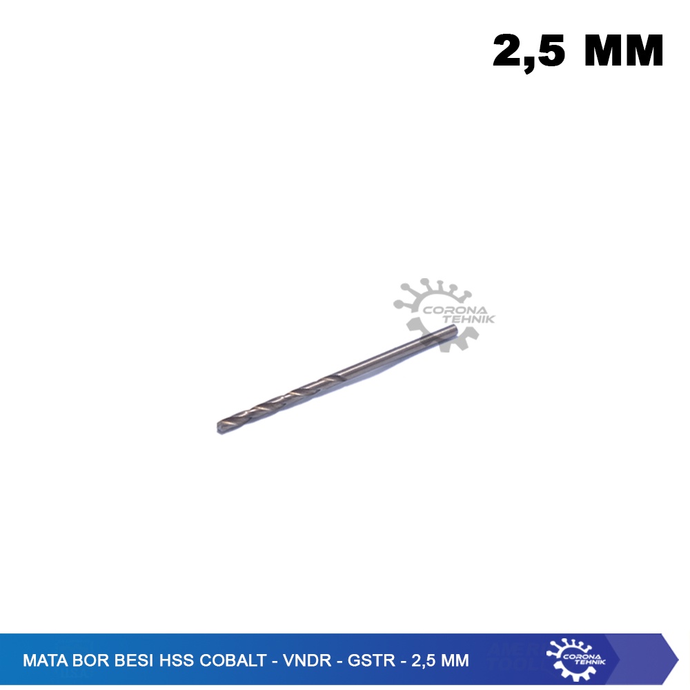 2,5 mm - Mata Bor Besi HSS Cobalt - VNDR - GSTR