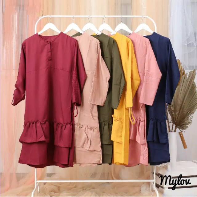Rafelia Tunik / Tunik Rampel Kerut / Atasan tunik wanita