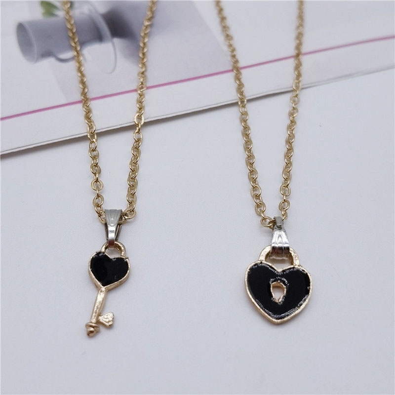 1pasang Kalung Liontin Korea murah Trendi Kunci Liontin Link Fashion Wanita Impor fashion