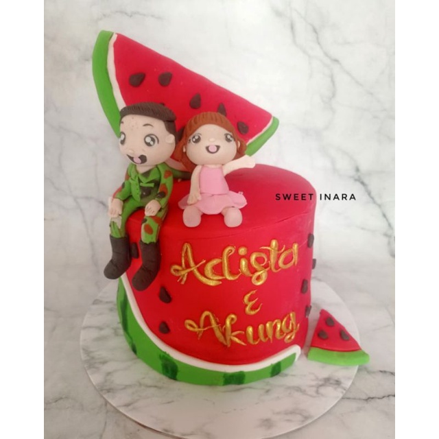 

KUE ULANG TAHUN SEMANGKA/ WATERMELON BIRTHDAY CAKE 18CM