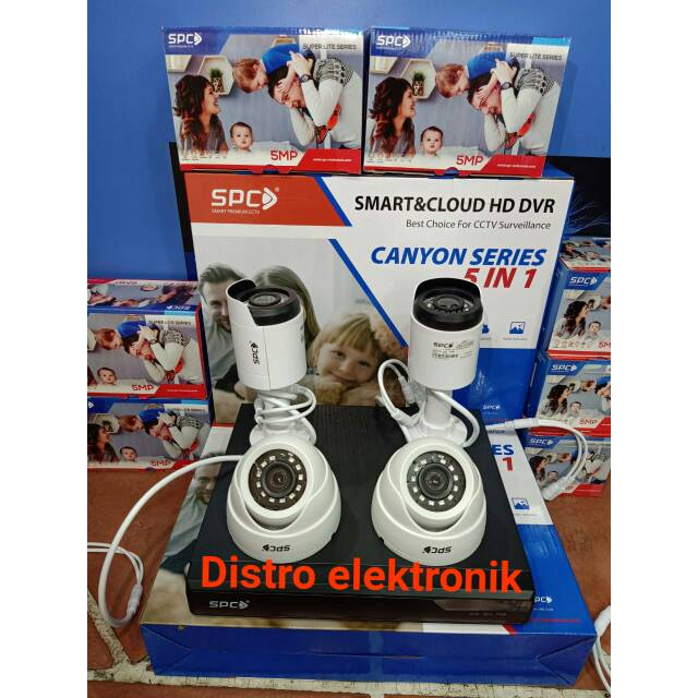 Paket Kamera Cctv 8ch 5mp SPC 2560p 4 Camera Cctv Indoor Outdoor Paket 8 ch 4 Cctv SPC 5 mp Murni