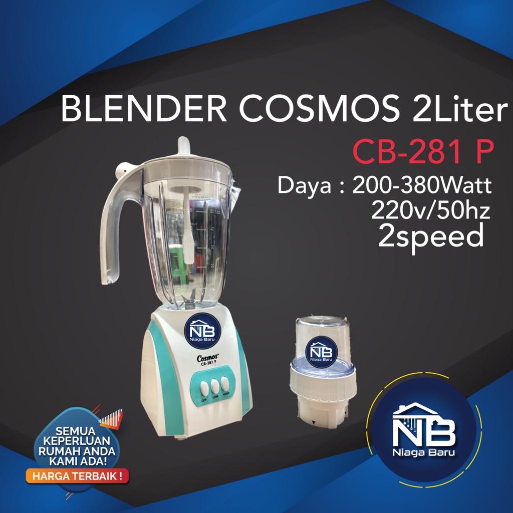 Blender Cosmos Plastik 2 Liter 2 in 1 Cosmos CB-281P Blender Cosmos CB 281 Putih