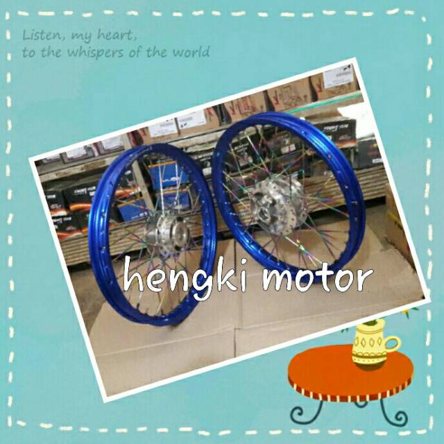 Velg jari2 mx new 135 .double disc ..velg v rossi wm 140x17 blue dark