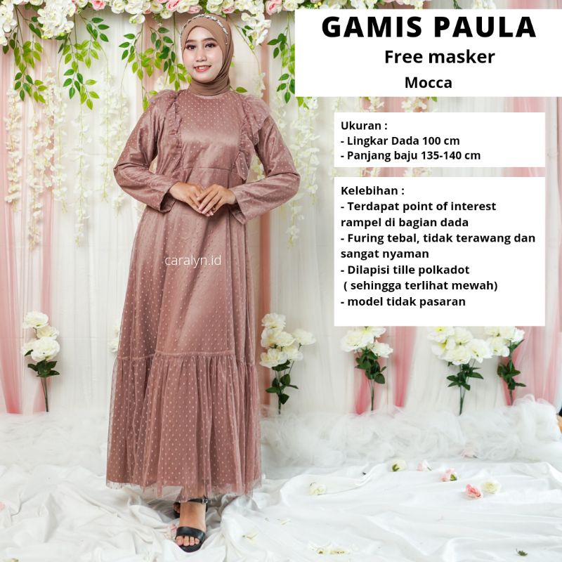 GAMIS BRUKAT TERBARU 2023MEWAH KEKINIAN DRESS BRUKAT MUSLIM TILE MEWAH PAULA