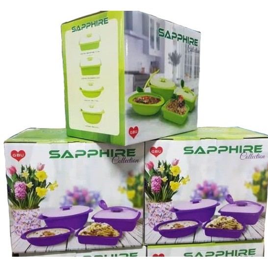 Wadah Saji Lauk Plastik / Tempat Makan Set Sapphire / Food Container