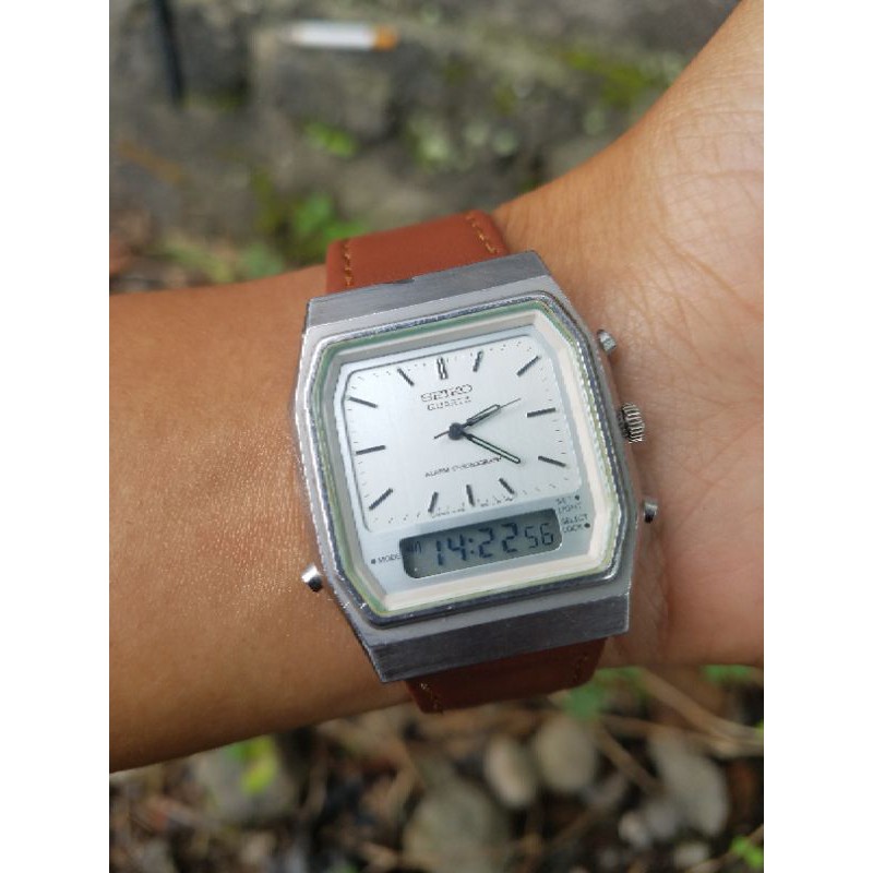 jam tangan seiko anadigi (analog digital) vintage original