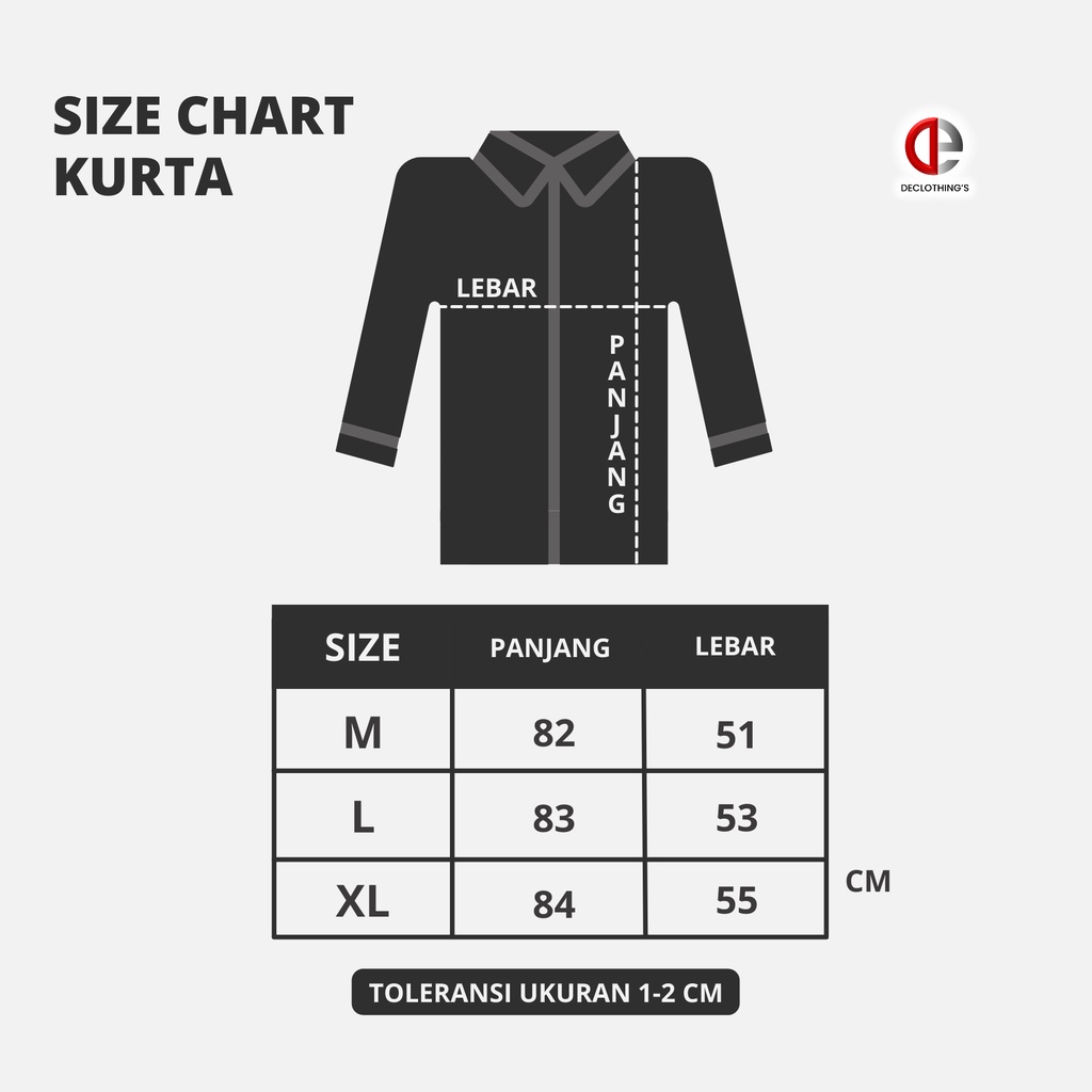 Baju Koko Kurta Dewasa Lengan Panjang Material Catton Adem Serap Keringat