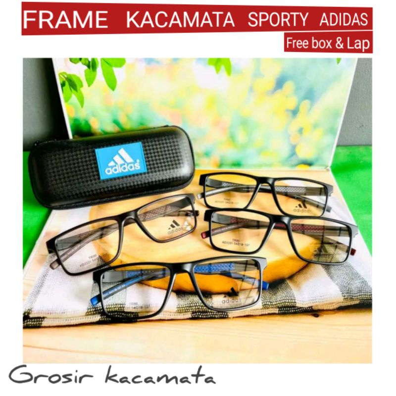 Frame Kacamata Pria Sport Adidas Square kacamata minus plus (+) pria sporty photocromic bluecromic