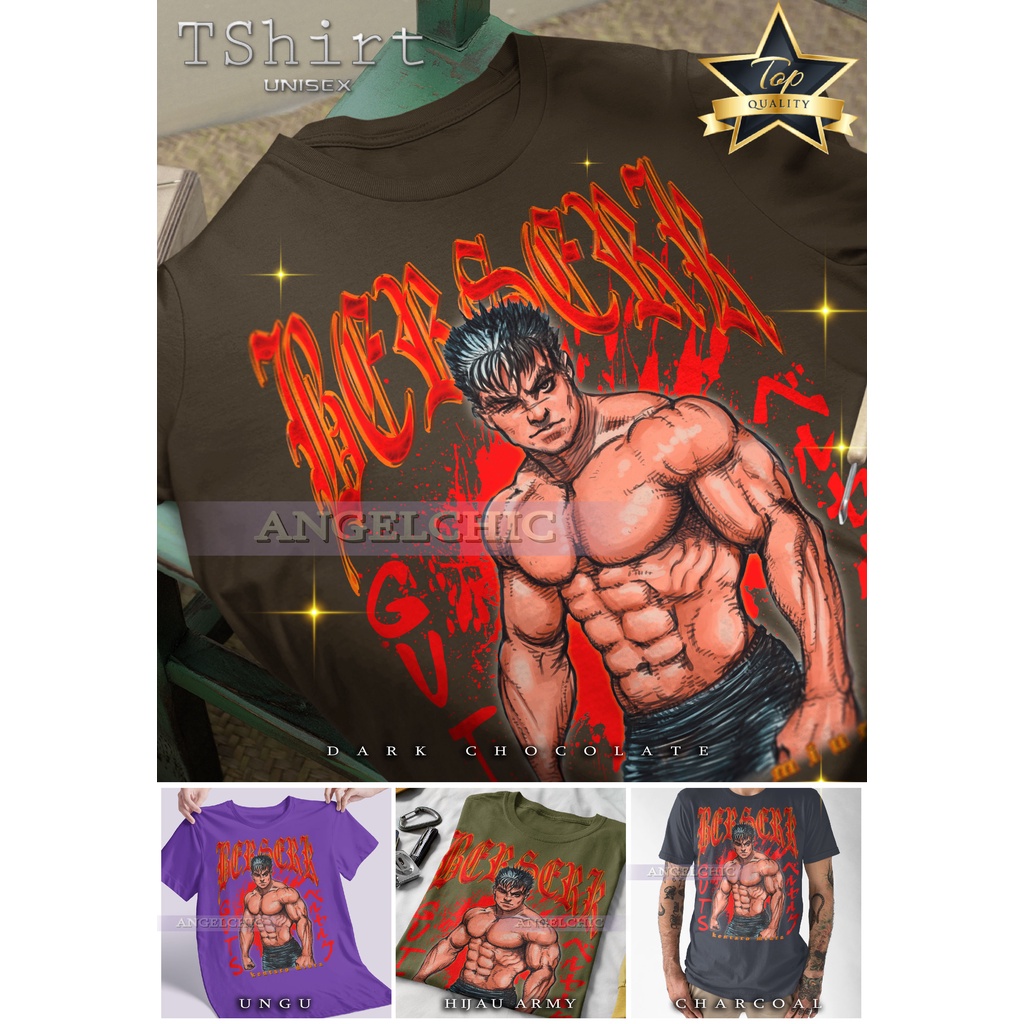 BAJU  BERSERK Unisex Bootleg Tee Kaos Premium Vintage Retro
