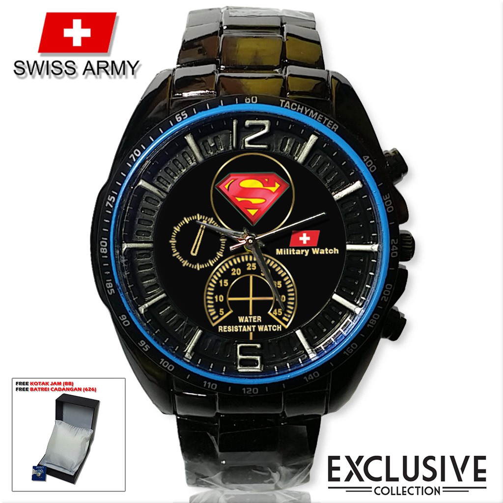 (Istimewa Bossque) Jam SUPERMAN NEW Rantai Sport