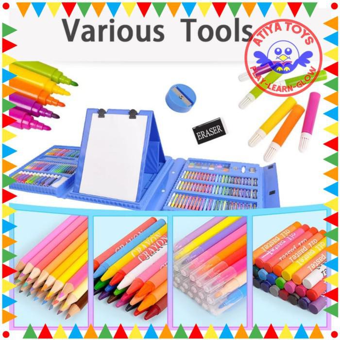 

Art / Alat Gambar Lukis Menggambar Mewarnai Melukis Anak Draw Painting Set - Biru Muda
