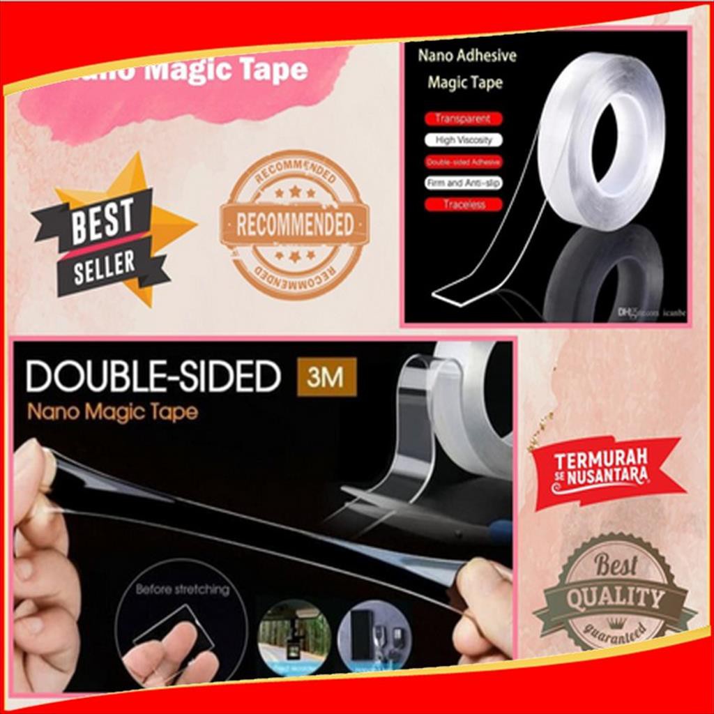 [1mmX3meter] Double Tape Nano Tape Isolasi Selotip 2 Sisi Kuat Dicuci