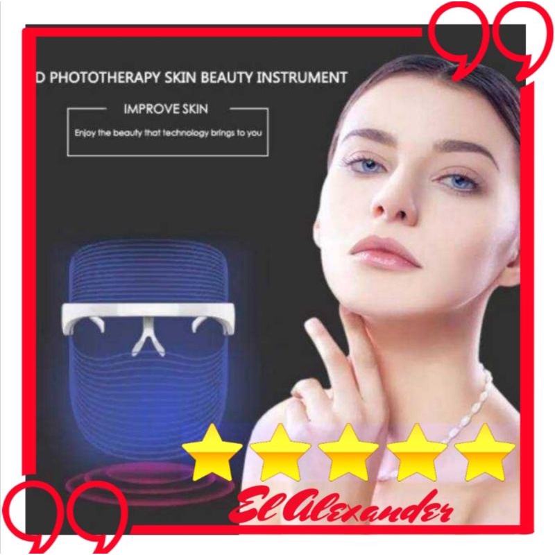 Faceshield 3 color LED Mask Beauty | Faceshield Led utk Kecantikan