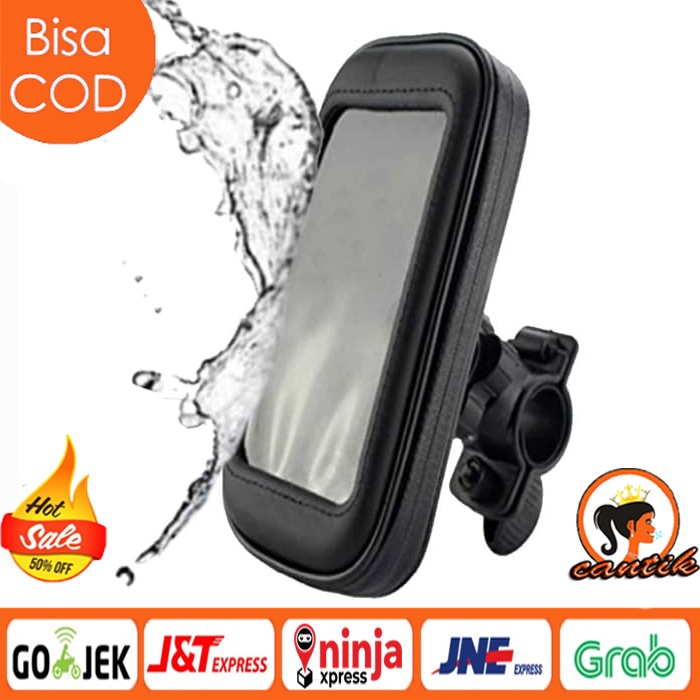 Holder Motor SPION WATERPROOF Ukuran Hp Sampai 6.3 Inch Gojek Grab